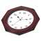 Contemporary Brown Octagon Shaped 11.6-inch Wall Clock - Decorative Wood-Look Plastic Clock for Living Room, Kitchen, or Dining Room - Modern Home Decor Accent Piece with Vintage Charm